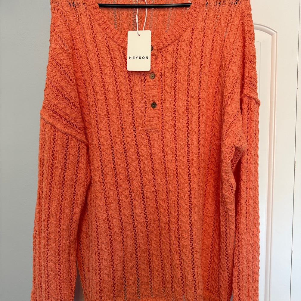 Women's Vibrant Orange Knit Sweater